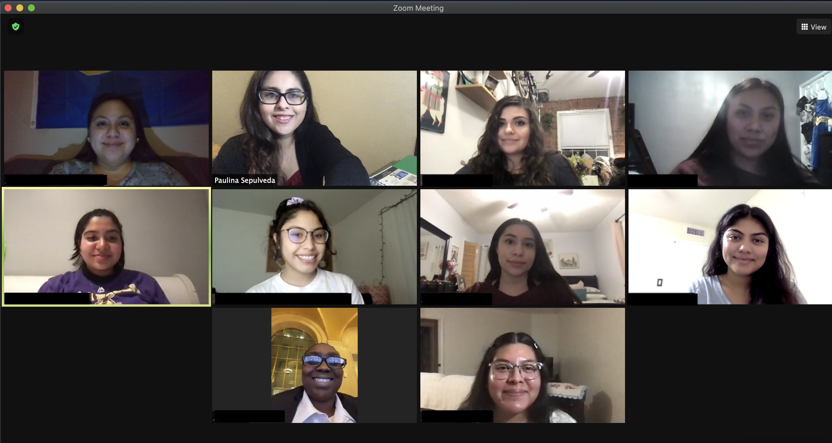 An image of the 2020 - 2021 Carter Huggins Community Development And Social Justice Cohort taken over Zoom.