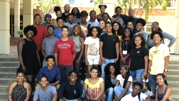 group of students outside of campbell hall