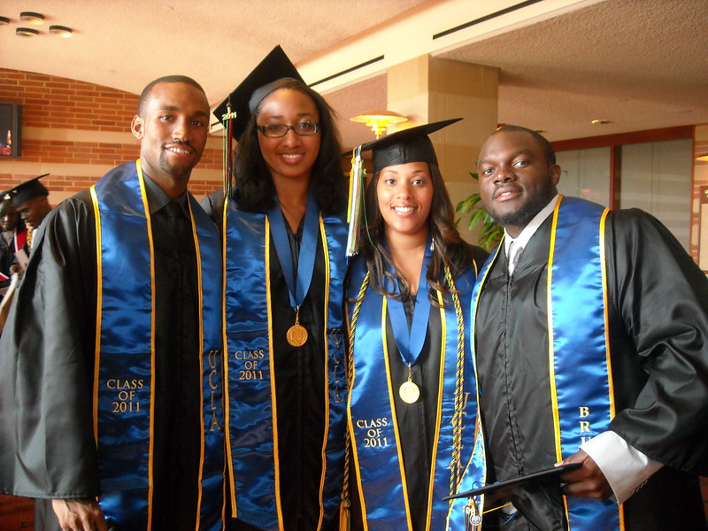 students in caps and gowns