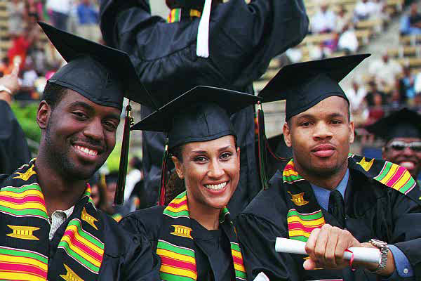 students at commencement