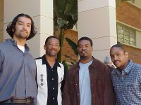 Click to show details - 90s - 20 group standing outside of campbell hall
