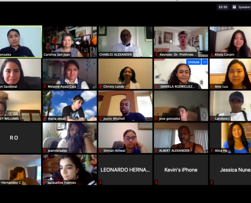 A photo of the High Aims Cohort on Zoom from June 2020.